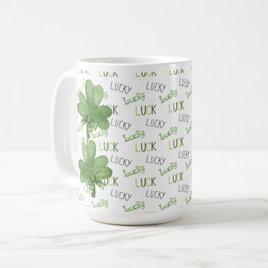Kleeblatt Lucky Coffee Tasse (Vorderseite Links)