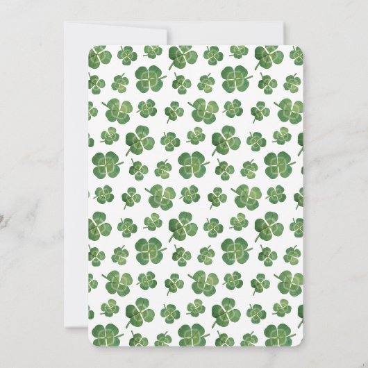 Kleeblatt Lucky in der Liebe St Patricks Brautpart Einladung (Rückseite)