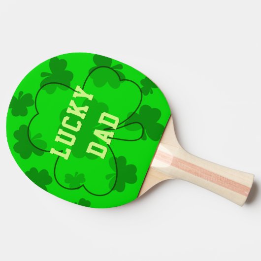 Kleeblatt Lucky Irish Clover Green Ping Pong Paddl Tischtennis Schläger (Seitenansicht)