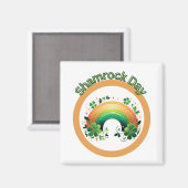 Kleeblatt Lucky Rainbow St. Patrick's Day Magnet (Vorderseite/Rückseite)