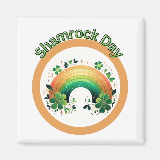 Kleeblatt Lucky Rainbow St. Patrick's Day Magnet (Vorne)