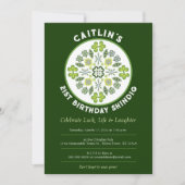Kleeblatt Mandala 21. Geburtstag Party Einladung (Vorderseite)