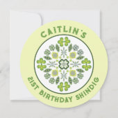 Kleeblatt Mandala 21. Geburtstag Party Einladung (Vorderseite)