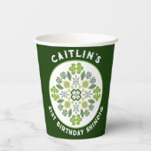 Kleeblatt Mandala 21. Geburtstag Party Pappbecher (Rückseite)