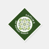 Kleeblatt Mandala 21. Geburtstag Party Serviette (Ecke)
