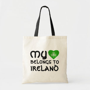 Kleeblatt "Mein Herz gehört zu Irland" Tasche schw