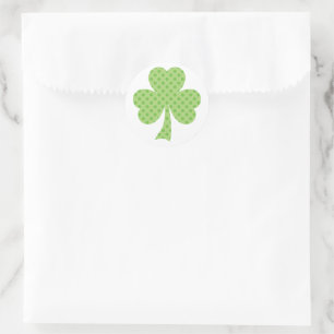 Kleeblatt mit Polka dots St. Patrick's Day Aufkleb Runder Aufkleber