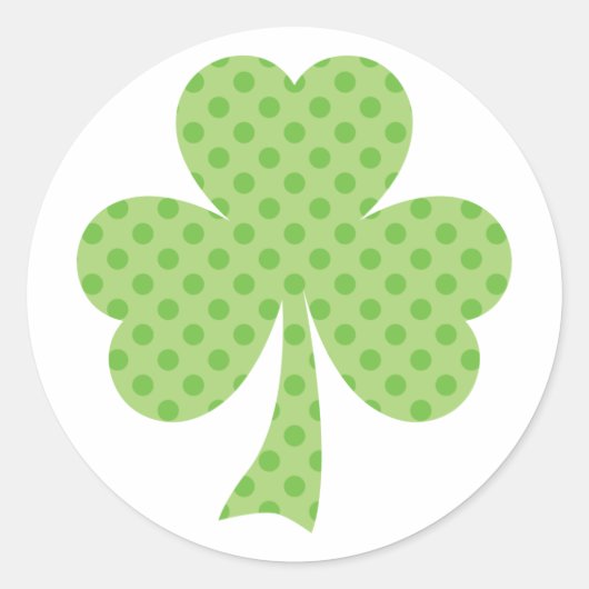 Kleeblatt mit Polka dots St. Patrick's Day Aufkleb Runder Aufkleber (Vorderseite)