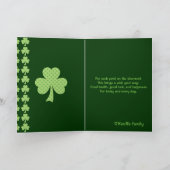 Kleeblatt mit Polka dots St. Patrick's Day Karte (Innenseite)