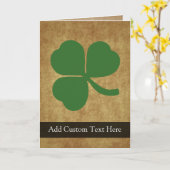 Kleeblatt mit Vintagem Gold Karte (Gelbe Blume)