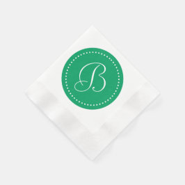 Kleeblatt-Monogramm für den grünen/weißen Punkt Serviette