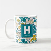 Kleeblatt-Monogramm St. Patrick`s Day Kaffeetasse (Links)