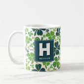 Kleeblatt-Monogramm St. Patrick`s Day Kaffeetasse (Links)
