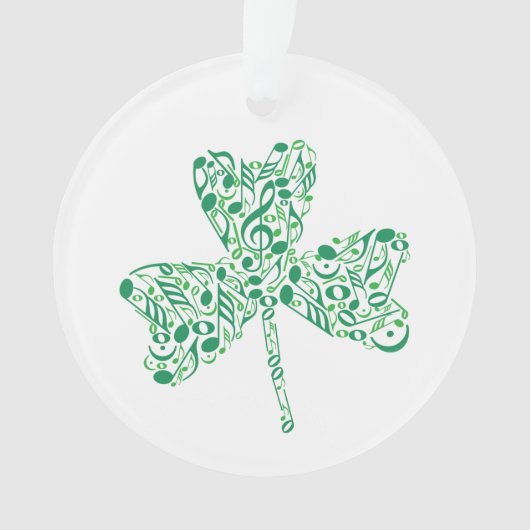 Kleeblatt Musiknoten Ornament (Vorderseite)