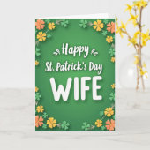 Kleeblatt-Muster-Ehefrau St. Patrick-Karte Karte (Gelbe Blume)