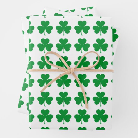 Kleeblatt Muster Geschenkpapier Set (Beispiel)