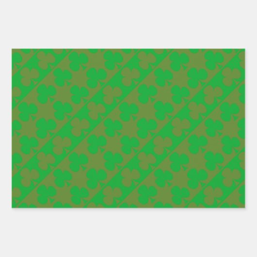 Kleeblatt-Muster Geschenkpapier Set (Vorderseite)