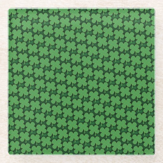 Kleeblatt Muster Glasuntersetzer (Vorderseite)