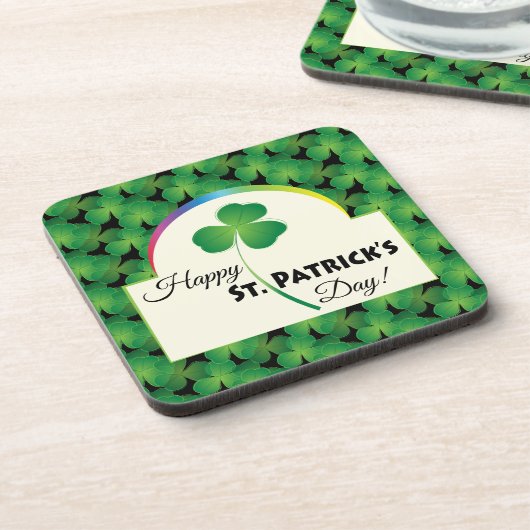 Kleeblatt-Muster, glücklichen St Patrick Tag Untersetzer (Linke Seite)