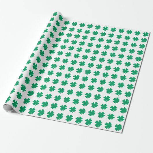Kleeblatt Muster Green St Patrick's Day 2023 Geschenkpapier (Ungerollt)