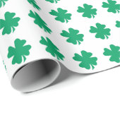 Kleeblatt Muster Green St Patrick's Day 2023 Geschenkpapier (Rolleneckpunkt)