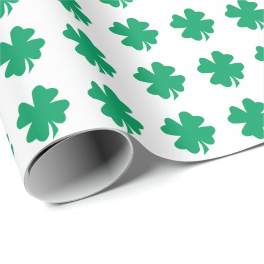 Kleeblatt Muster Green St Patrick's Day 2023 Geschenkpapier (Rolleneckpunkt)