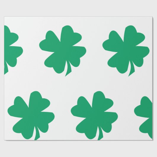 Kleeblatt Muster Green St Patrick's Day 2024 Geschenkpapier (Flach)