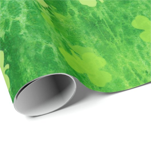 Kleeblatt Muster - Irish Clover - Wrapping Paper Geschenkpapier (Rolleneckpunkt)