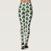 Kleeblatt-Muster Karo Dunkelgrün Leggings (Rückseite)