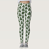 Kleeblatt-Muster Karo Dunkelgrün Leggings (Vorderseite)