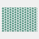 Kleeblatt-Muster-Karo Klassisches Grün Geschenkpapier Set (Vorderseite 2)