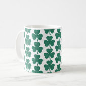 Kleeblatt-Muster-Karo Klassisches Grün Kaffeetasse (Vorderseite Links)