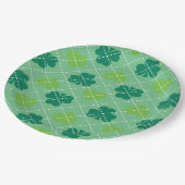 Kleeblatt Muster Pappteller (Schrägansicht)