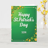 Kleeblatt-Muster Sohn St. Patrick Karte (Gelbe Blume)