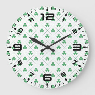 Kleeblatt-Muster St. Patrick's Day-53224 Große Wanduhr