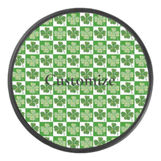 Kleeblatt Muster Thunder_Cove Eishockey Puck (Vorderseite)