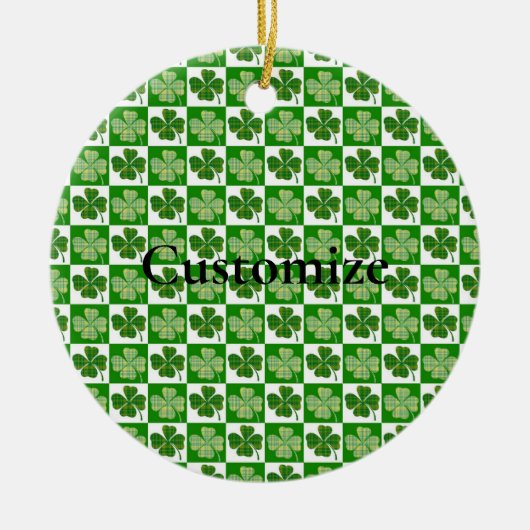 Kleeblatt Muster Thunder_Cove Keramik Ornament (Vorne)