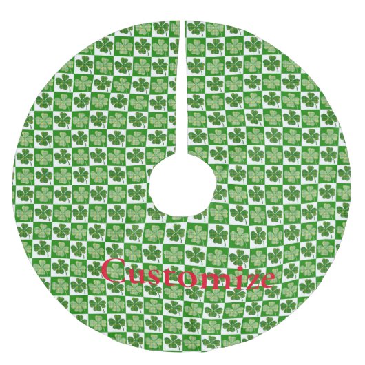 Kleeblatt Muster Thunder_Cove Polyester Weihnachtsbaumdecke (Vorderseite)