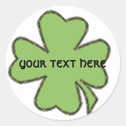 Kleeblatt 'n Karierte Personalisierte Stickers (Vorderseite)