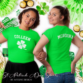 Kleeblatt Name Front und BacK St Patrick's Day T-Shirt