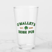 Kleeblatt Name Jahr etablierte Irish Pub Glas (Vorderseite)