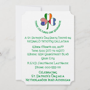 Kleeblatt Niederlande Irland USA Text anpassen Einladung