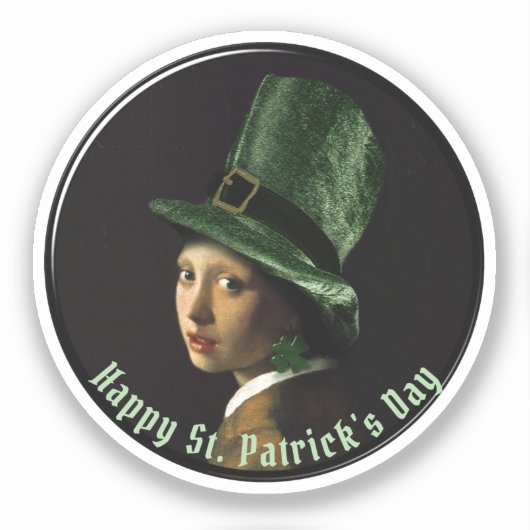 Kleeblatt-Ohrhänger St. Patrick's Day Aufkleber (Vorderseite)