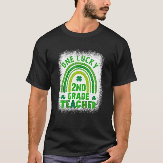 Kleeblatt One Lucky Teacher St Patricks Day Bleach T-Shirt (Vorderseite)