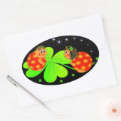 Kleeblatt Ovaler Aufkleber (Umschlag)