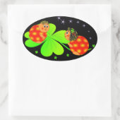 Kleeblatt Ovaler Aufkleber (Tasche)