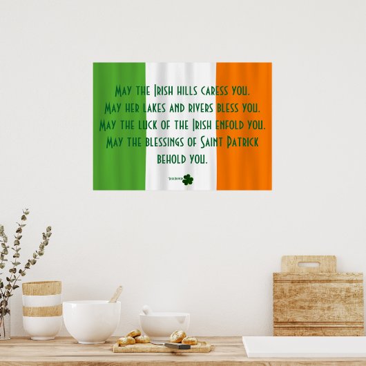 Kleeblatt Patrick, Inspiration Irish Blessing Flag Poster (Küche)