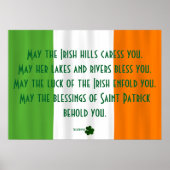 Kleeblatt Patrick, Inspiration Irish Blessing Flag Poster (Vorne)