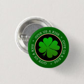 Kleeblatt, Patriotic Ireland & Kiss, irische Flagg Button (Vorne & Hinten)