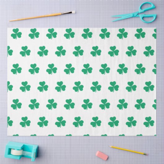 Kleeblatt Pattern Green St. Patrick's Day Seidenpapier (Basteln)